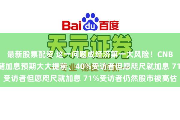 最新股票配资 这一问题成经济第一大风险！CNBC最新拜访：好意思联储加息预期大大提前、40%受访者但愿咫尺就加息 71%受访者仍然股市被高估
